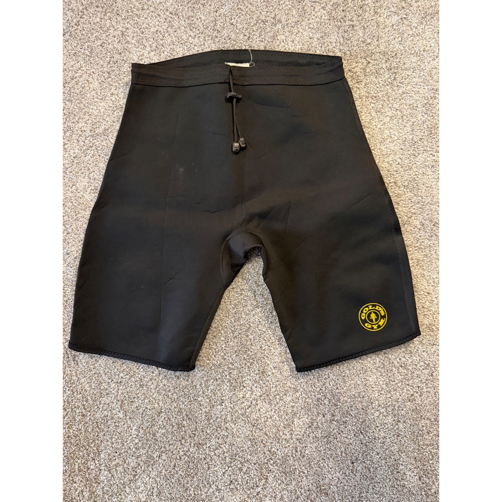 Gold's Gym Shorts Mens L/XL Black Sauna Neoprene Weight Loss Workout Athletic